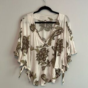 Free People flutter sleeve with side ties